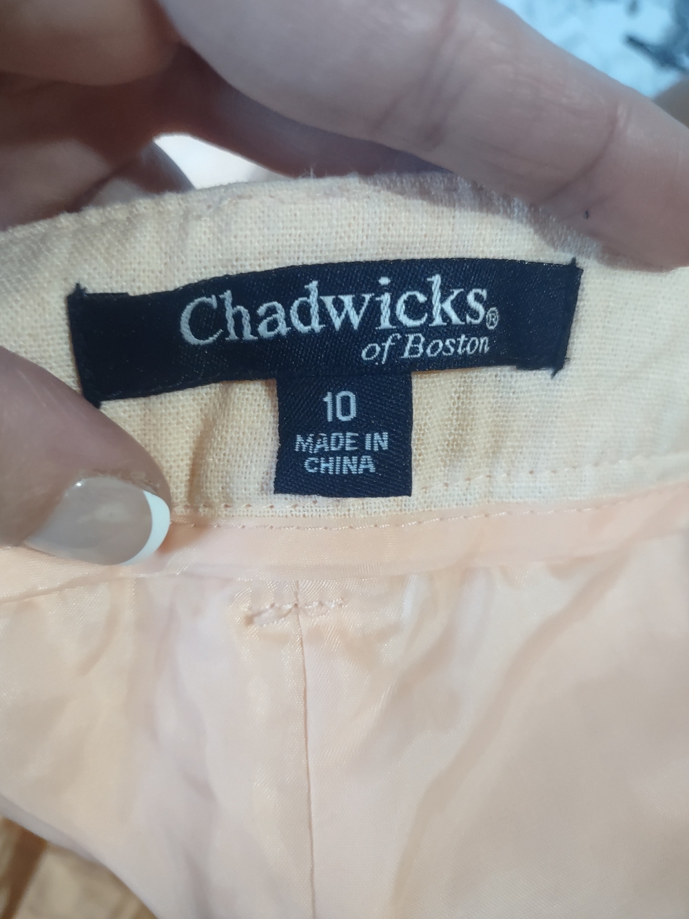 Chadwicks Peach Wide-Leg Linen Pants